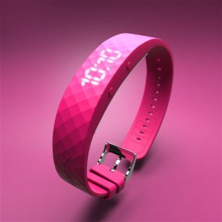 Slimme trainingshorloge met trilfunctie roze | FIBEX8V03