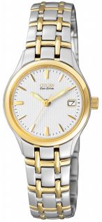 Citizen Eco-Drive dameshorloge in tweekleurig staal met datum | EW1264-50A
