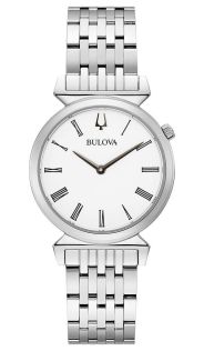 Bulova Regatta dameshorloge met Romeinse cijfers en slanke stalen kast | 96L275