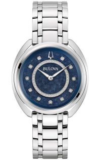 Bulova Duality dameshorloge met blauwe Denchu wijzerplaat en echte diamanten | 96X160