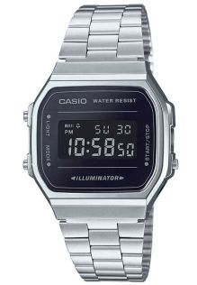 Klassiek digitaal Casio horloge met LED-licht en stalen band | A168WEM-1EF