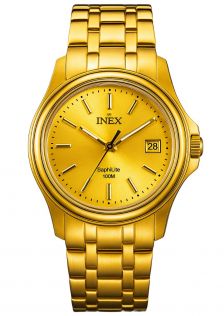 Inex Classic Mens Golden 100m SaphiLite 38mm