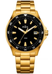 Inex Mens 100m Golden Black 38mm