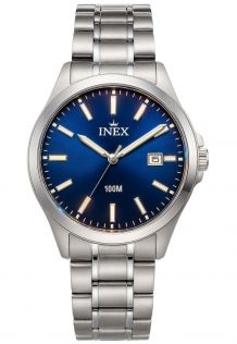 Inex Mens 100m Classic Steel Blue 39mm