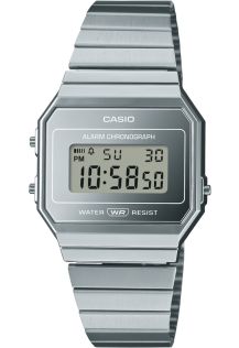 Casio vintage slank digitaal horloge in zilver chroom | A700WEV-7AEF