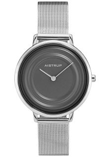 Elegant dameshorloge met grijs waterringeffect en mesh band van roestvrij staal uit de Aistrup Raindrop collectie | AIW7707