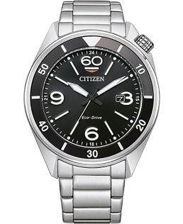 Citizen Eco-Drive herenhorloge in roestvrij staal met J810 uurwerk en draaibare bezel | AW1710-80E