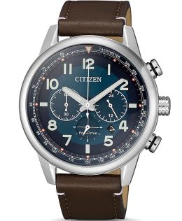 Citizen Eco-Drive herenhorloge met chronograaf en leren band | CA4420-13L