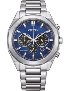 Citizen Eco-Drive chronograaf in staal met B620 uurwerk en blauwe wijzerplaat | CA4590-81L