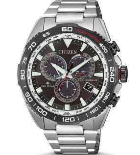 Citizen Promaster Land chronograaf met radiosturing | Eco-drive wereldtijdhorloge met perpetual kalender en tachymeter | CB5036-87X