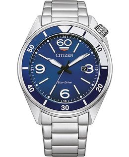 Citizen Eco-Drive herenhorloge in roestvrij staal met J810 uurwerk en blauwe wijzerplaat | AW1711-87L