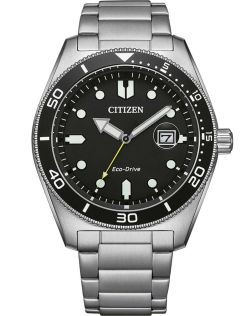 Citizen Eco-Drive sporthorloge in staal met J810 uurwerk en duikring | AW1760-81E