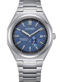 Citizen Super Titanium automatisch herenhorloge | Blauwe wijzerplaat met kleine secondewijzer | NJ0180-80L