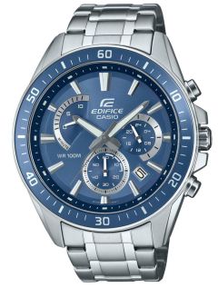 Blauwe wijzerplaat chronograaf horloge met aluminium bezel | EFR-552D-2AVUEF