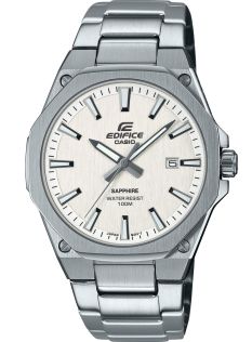 Slanke saffierkristal stalen horloge met 100M waterbestendigheid | EFR-S108D-7AVUEF