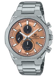 Ultra-slank solar Edifice horloge met koperen wijzerplaat en saffierglas | EFS-S570D-5AUEF