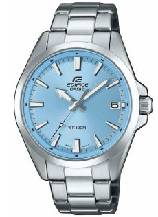 Blauwe wijzerplaat Edifice horloge van roestvrij staal 100M waterbestendig | EFV-100D-2BVUEF