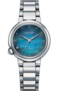 Citizen Eco-Drive dameshorloge met diamant en turquoise parelmoer wijzerplaat | EM0910-80N
