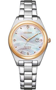 Citizen Eco-Drive Super Titanium dameshorloge met diamanten | EW2606-87Y
