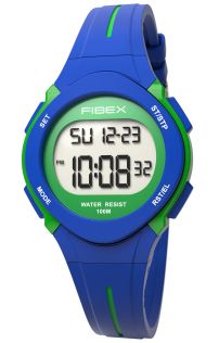 Geavanceerde jongenssporthorloge blauw-groen | FIBEX19EN005