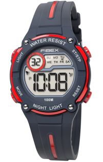Professionele jeugdsporthorloge marineblauw-rood | FIBEX76IP006