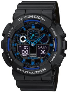 Blauw accent G-Shock ana-digi horloge | GA-100-1A2ER