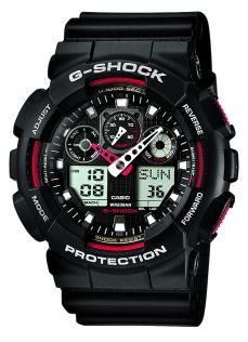 Zwart & rood G-Shock speed timer horloge | GA-100-1A4ER