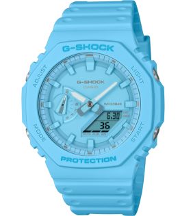 Milieuvriendelijke G-SHOCK "Casio" turquoise horloge met Carbon Core Guard | GA-2100-2A2ER