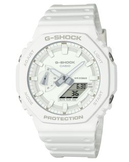 G-SHOCK Monochrome Series witte bio-resin horloge met Carbon Core Guard | GA-2100-7A7ER