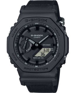 Militaire G-SHOCK zwart Carbon Core Guard horloge met Cordura band | GA-2100BCE-1AER