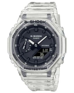 Transparante achthoekige G-Shock horloge met Carbon Core Guard | GA-2100SKE-7AER