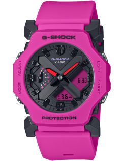 Compacte roze G-SHOCK horloge met slanke Carbon Core Guard en 200M waterbestendigheid | GA-2300-4AER