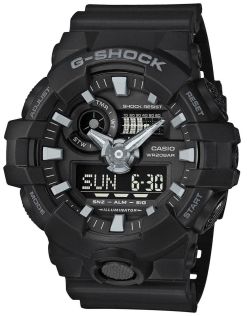 Zwarte G-Shock met Super Illuminator en Dual Time functie | GA-700-1BER