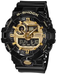 Zwart & goud ana-digi G-Shock horloge met stoere uitstraling | GA-710GB-1AER