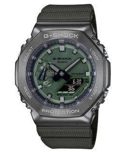 Octagonale G-SHOCK Metal Series horloge met groene accenten | GM-2100B-3AER