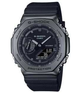 Blackout Metal G-SHOCK achtkantige stalen horloge volledig zwart design | GM-2100BB-1AER
