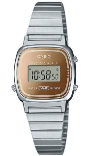 Ultra-slanke vintage dames digitale gouden stalen horloge | LA670WES-4AEF