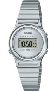 Casio vintage mini ultra-slank zilveren digitale armbandhorloge | LA700WE-7AEF