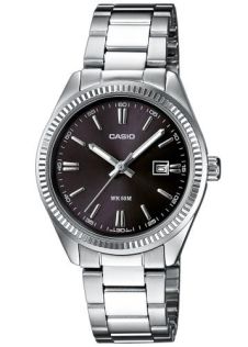 Dames stalen horloge met zwarte wijzerplaat en datumweergave | LTP-1302PD-1A1VEG