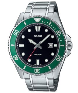 Professionele duikershorloge met groene bezel en 200M waterbestendigheid | MDV-107D-3AVEF