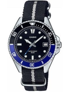 Casio Duro mini duikhorloge met aluminium bezel en NATO band | MDV-10C-1A2VEF