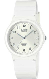 Eco-bewuste witte wijzerplaat horloge met bio-gebaseerde hars band | MQ-24B-7BEF