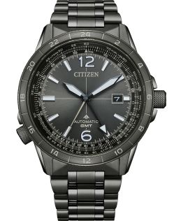 Citizen Promaster automatische GMT pilotenhorloge in zwart staal met dual time en vliegfuncties | NB6045-51H