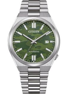 Citizen Tsuyosa automatisch herenhorloge met camouflage wijzerplaat en stalen band | NJ0159-86X
