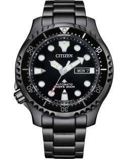 Citizen Promaster automatisch duikhorloge met ISO-certificering | Zwart professioneel duikhorloge met 200m waterdichtheid | NY0145-86EE
