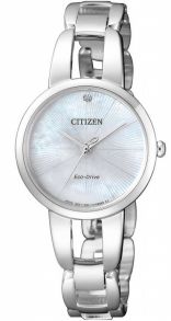 Citizen L Collection dameshorloge met parelmoer wijzerplaat en diamant index | EM0430-85N