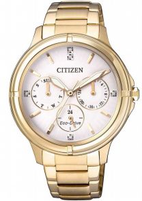 Citizen Eco-Drive dameshorloge met Swarovski kristallen en multifunctioneel | FD2032-55A