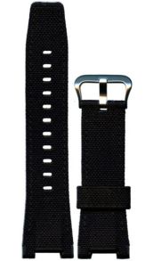 Black Textile strap for Casio GST-W130C / GST-S130BC (Silver clasp)
