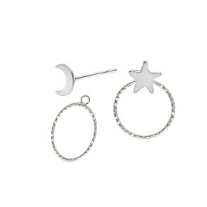 Lucy Ashton Moon and Star Stud Earrings and Ear Jackets
