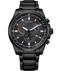 Citizen Eco-Drive chronograaf in zwart staal | Sport chronograaf met tachymeter | AT1195-83E